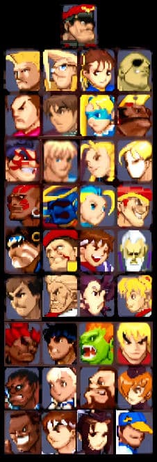 Menu Street Fighter Alpha 3 Max