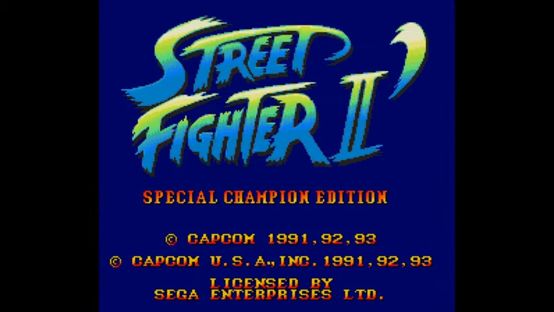 Street Fighter II title screen (Sega Mega Drive)